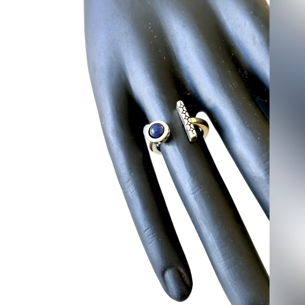 Brighton Blue Stone Modernist
Design Silver Ring MIB Size 6 Adjustable - Picture 2 of 7